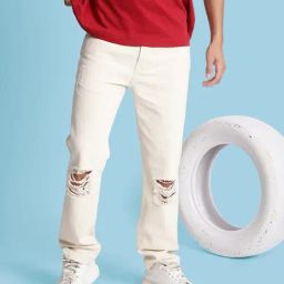 Bene Kleed Men Relaxed Fit Slash Knee Jeans-image-89