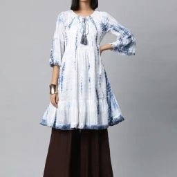 READIPRINT FASHIONS White Cotton Embroidered A Line Kurta-image-32