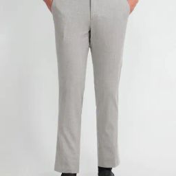 Arrow Grey Slim Fit Printed Trousers-picture-40