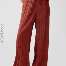GAP Brown Solid Crinkled Pants-image-99