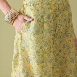 Anouk Indie Floral Printed Keyhole Neck Kurta with Palazzos & Dupatta image 5