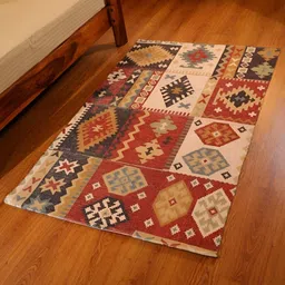 Mona B Brown & Grey Printed Cotton Dhurrie-picture-15