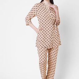 Sweet Dreams Women 3 Piece Set Polka Dot Printed Night suit-image-22