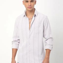 VASTRADO Core Fashion Lilac Stripes Shirt-image-36