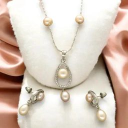 Sri Jagdamba Pearls Tasha Pearl Pendant Set for Women-image-85