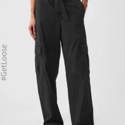 GAP Black Solid Cargo Pants-image-42