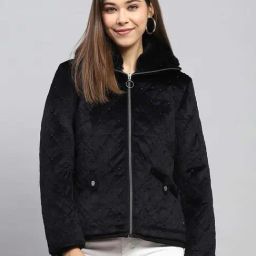 Monte Carlo Black Regular Fit Embroidered Jacket-image-58