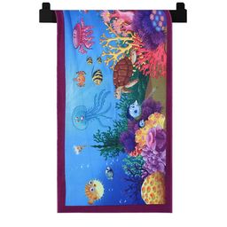 Kuber Industries Blue & Green 1 Printed Cotton 210 GSM Bath Towel-65