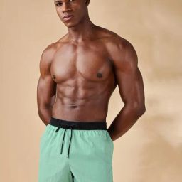 TOMMY HILFIGER Green Nylon Relaxed Fit Solid Shorts-image-84