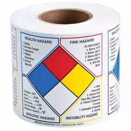 BRADY NFPA Label 152.4 mm (6 Inch) Height 152.4 mm (6 Inch) Width, 15Y473 (Pack of 500 Pcs)-picture-4