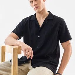 Snitch Self Design Cuban Collar Boxy Casual Shirt-picture-20