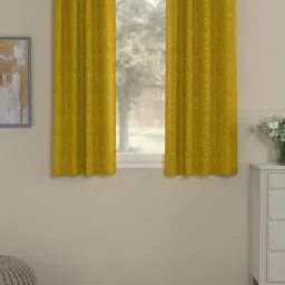 Rosara Home Polyester Gold Jacquard Regular 5 ft Window Curtains - Pack of 2-picture-14