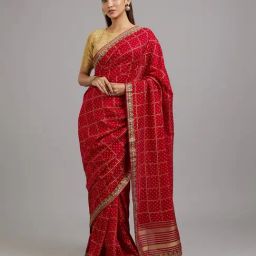 Mohey Pink Art Silk Embroidered Saare with Unstitshed Blouse-image-78