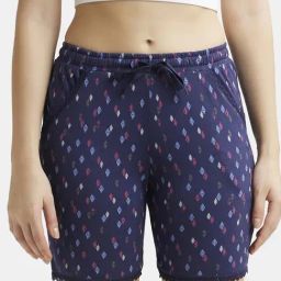 Jockey Navy Printed Shorts-picture-4