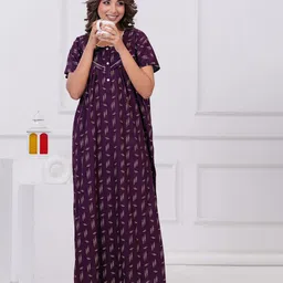 MAYA PRINT Printed Maxi Nightdress-picture-40