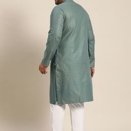 SOJANYA PLUS Men Plus Size Ethnic Motifs Printed Regular Kurta With Pyjamas image 4
