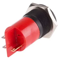 RS PRO Red Panel Mount Indicator 12V DC, Mounting Hole Size 22 mm, Termination Type Solder Tab, Model No 206766 image 3