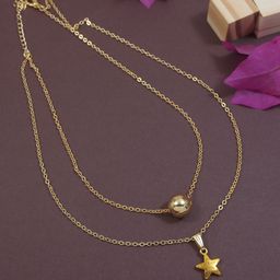 V FASHION JEWELLERY Gold-Plated Handcrafted Necklace-image-86