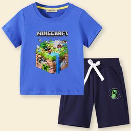 INCLUD Boys Minecraft Printed T-shirt with Shorts-image-99