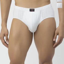 Cupatex Men Pack Of 3 Pure Cotton Mid-Rise Basic Briefs FRENCH_WHITE_P3_75cm-25