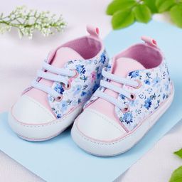 Baby Moo Floral Print Lace Up Booties - Pink-image-38