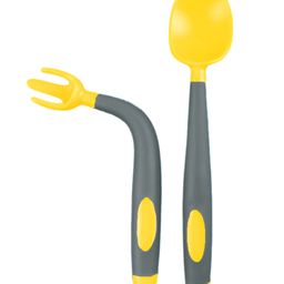 SYGA Infant Baby Fork And Spoon Set Anti-Choke Self Feeding Accessories Pack of 2 -  Yellow-picture-17