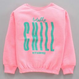 Vitamins Full Sleeves Brushed Fleece Sweatshirts Text Printed - Pink-image-87