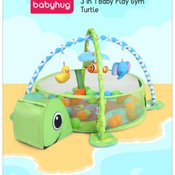 Babyhug 3 in 1 Baby Play Gym Turtle - Green-34