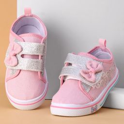 Cute Walk by Babyhug Casual Shoes With Velcro Closure and Bow  Applique - Pink-image-15