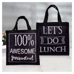 Kuber Industries Lunch Bag  Jute Carry Bag  Lunch Handbag  Lunch Bags for office  Reusable Lunch Bag with Handle  Tiffin Carry Hand Bag  Small  Pack of 2  Multi-image-95