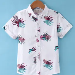Jash Kids Cotton Half Sleeves Tropical Printed Shirt - White-picture-7