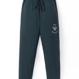 Doreme Lycra Knit Full Length Lounge Pants With Butterfly Print - Dark Green-image-121