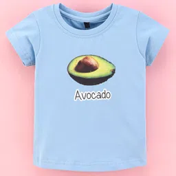 Enfance Half Sleeves Avocado Printed Crop Top - Sky Blue-picture-44
