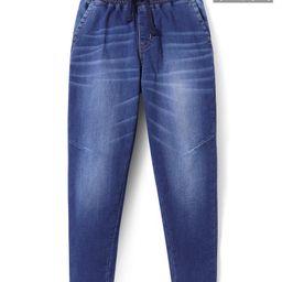 Pine Kids Denim Woven Full Length Washed Jeans - Navy Blue-picture-35