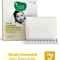 Mother Sparsh Baby Simply Unscented Everyday Bathing Bar With Natural Oatmeal Pack Of 2 - 75 g Each-image-77