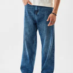 Snitch Men Blue Mid-Rise Baggy Jeans-picture-43