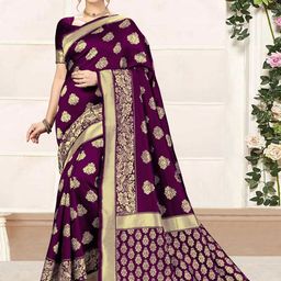 Trendmalls Ethnic Motifs Woven Design Zari Banarasi Saree-image-6