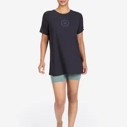 Domyos By Decathlon Women Typography Printed Round Neck T-shirt-image-69