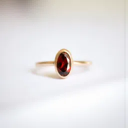 GenZcomplex Red Brass Garnet Finger Ring-17