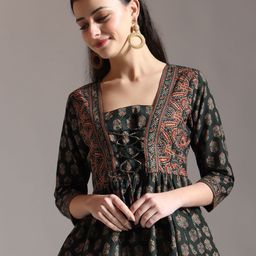 Yufta Print Cotton Peplum Top-image-29