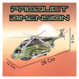 VGRASSP Apache Style Air Force Helicopter Toy for Kids - Bump and Go Action with Colourful 3D Lights, Swirls and Music image 3