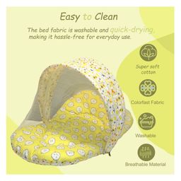Fareto Baby Sleeping Essential Mattress with Net Bedding Set Combo Carry Bag, Yellow image 4