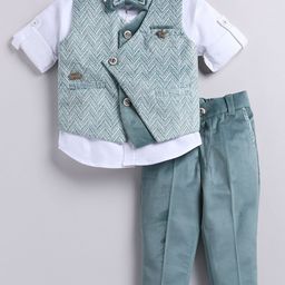 LITTLE COLLARS Boys Printed Double-Breasted Three-Piece Suit-image-42
