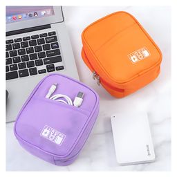 COZY VIBES Storage Pouch for Small Electronics and Accessories,Tech Bag,Electronic Organizer Case Compatible- PACK OF 1- COLOR MAY VARY image 5