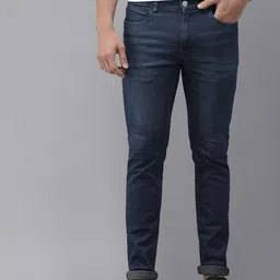 Park Avenue Men Ath Mod Fit Mid Rise Light Fade Stretchable Jeans-image-96