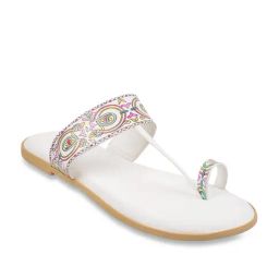 Mochi White Toe Ring Sandals-image-30