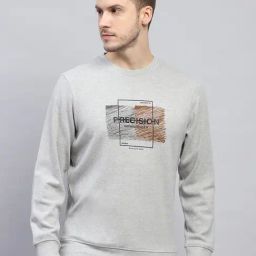 Monte Carlo Grey Regular Fit Printed Sweatshirt-14