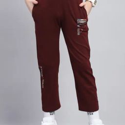 Monte Carlo Boys Maroon Regular Fit Mid Rise Trackpants-image-64