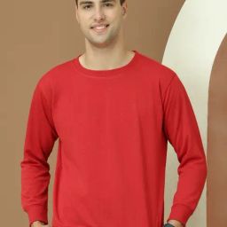 Vimal Jonney Maroon Fleece Regular Fit Solid Sweatshirt-picture-16