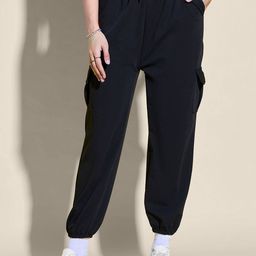QIOA Women Relaxed High-Rise Joggers Trousers-image-87